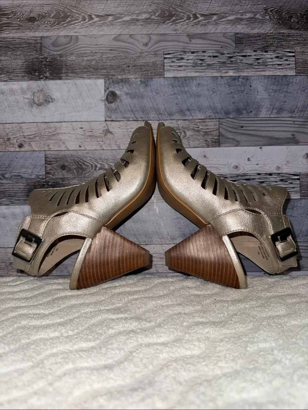 Coach Metallic Gold Strappy Heels